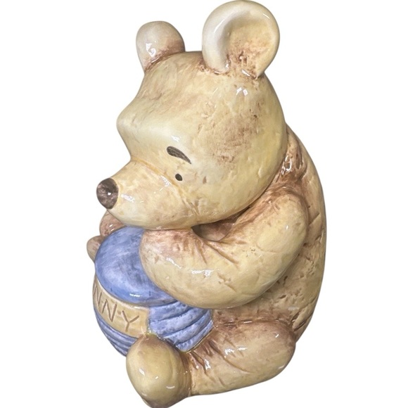 Disney Classic Winnie The Pooh & Hunny Pot Ceramic Coin Piggy Bank Big 10" Honey - Picture 2 of 6